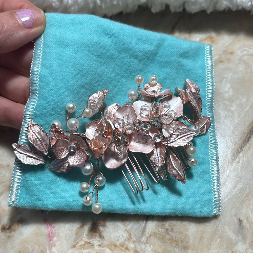 High quality swarovki crystal floral vibe leaves comb